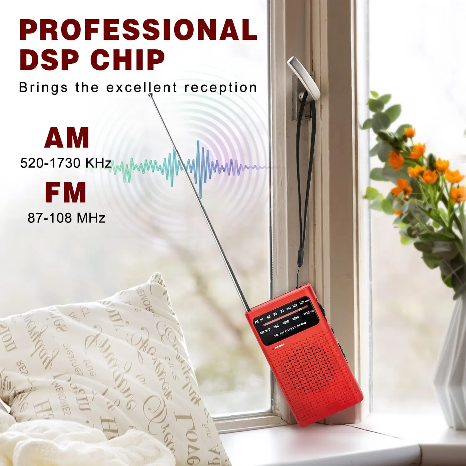 Portable AM FM Pocket Radio for Travel, Emergencies, and Everyday Backup Listening