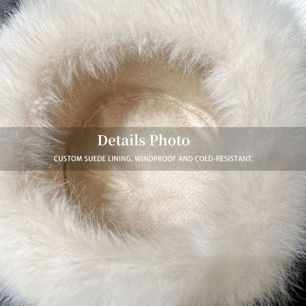 Womens Fluffy Faux Fur Winter Bomber Hat