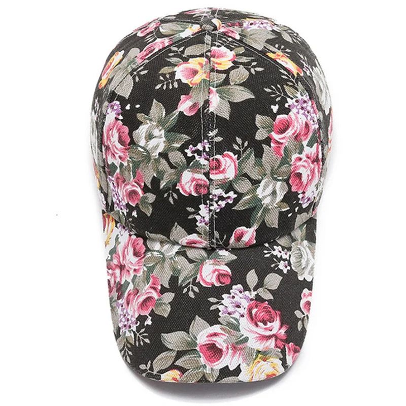 Women's Floral Print Trucker Hat – Adjustable Summer Streetwear Baseball Cap