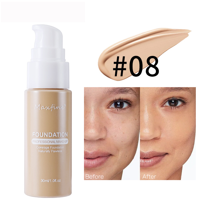 Lightweight Liquid Foundation with Full Coverage, Oil-Control, Waterproof & Sweat-Resistant Concealer