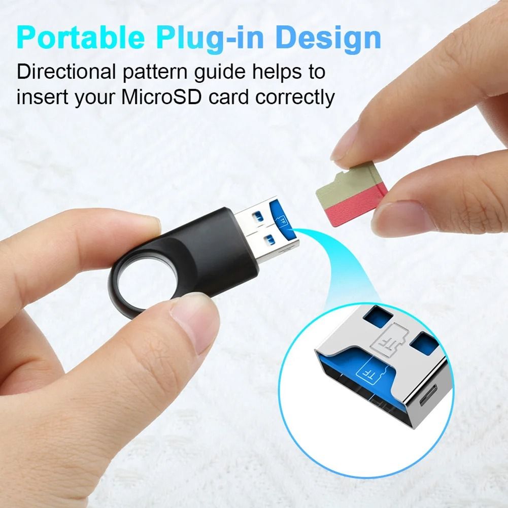USB 3.0 Memory Card Reader Adapter High Speed for PC Laptop Smartphone and Driving Recorder