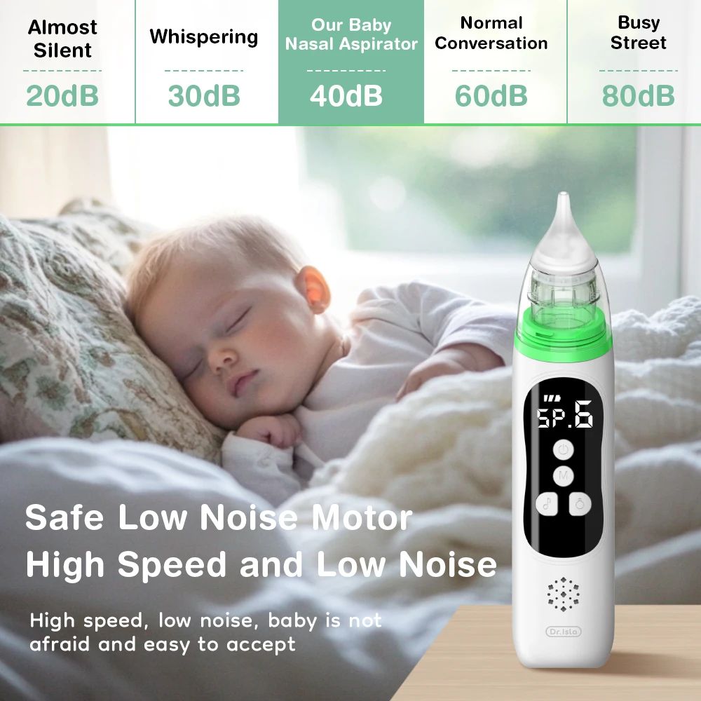 Premium Baby Electric Nasal Aspirator – Gentle Adjustable Suction Airway Cleaner for Infants & Toddlers