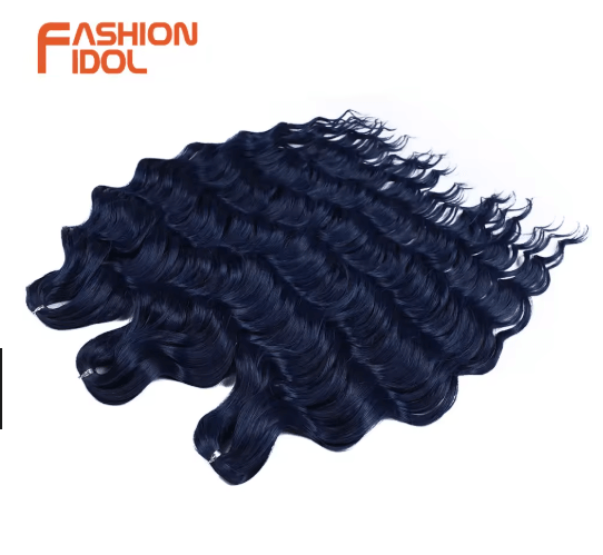Anna Hair 24 Inch Loose Deep Wave Synthetic Crochet Braiding Hair Ombre Blonde Water Wave