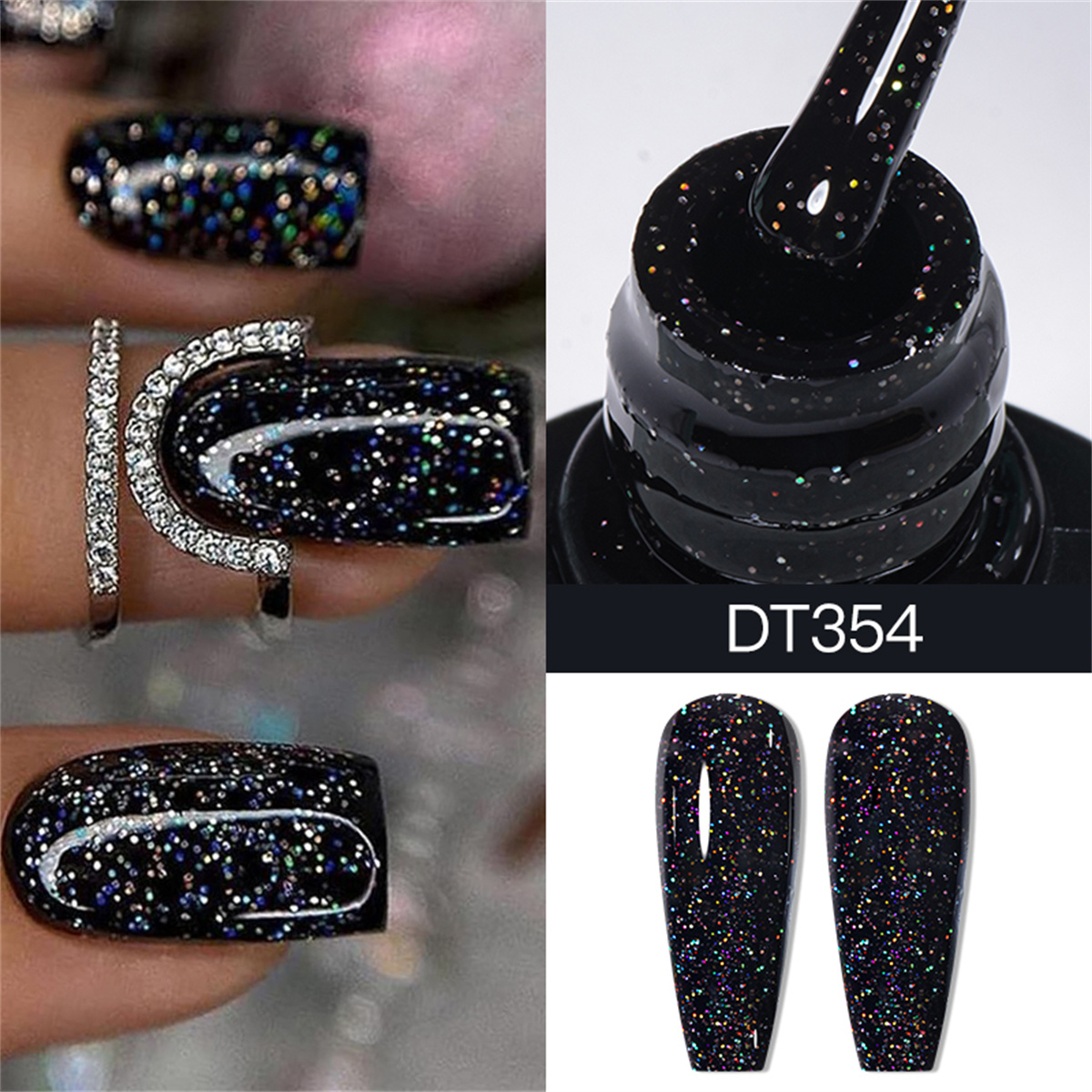 Sparkling Glitter Gel Nail Polish Long Lasting UV LED Soak Off Manicure