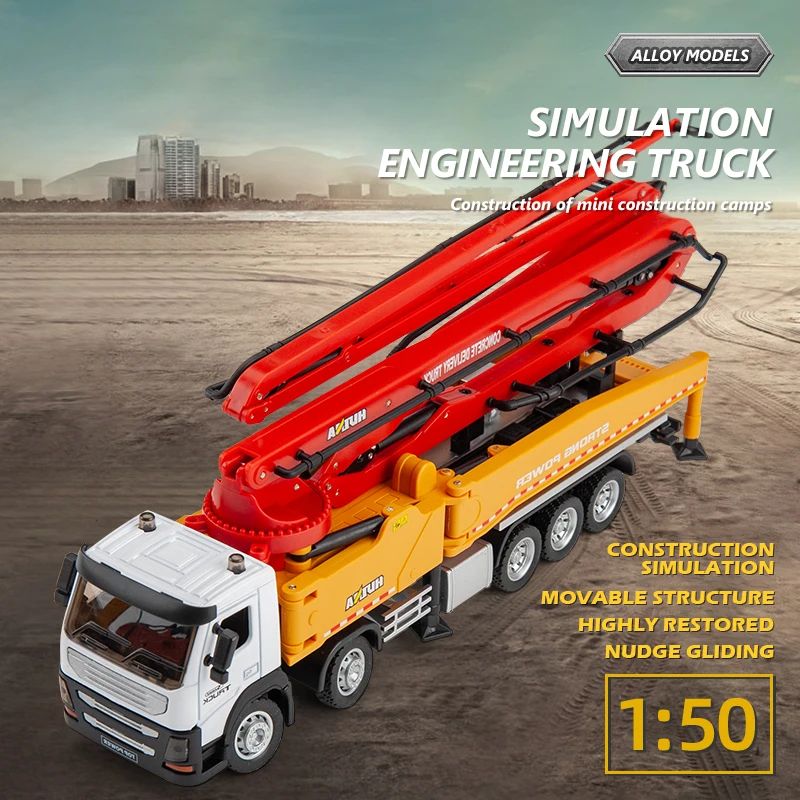 Alloy Concrete Pump Truck Model