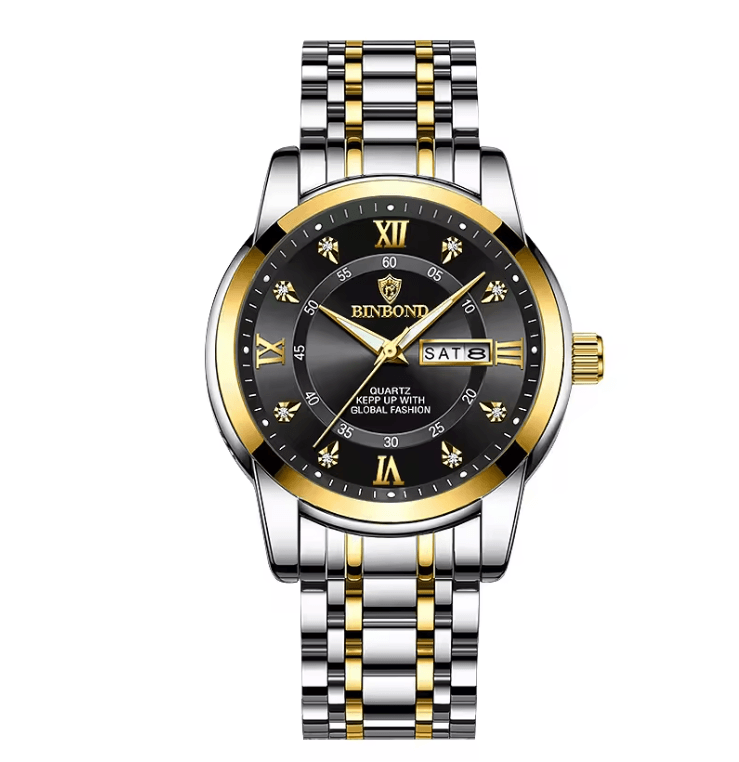 AquaLuxe Diver 30ATM Luxury Mens Waterproof Watch with Quartz Movement