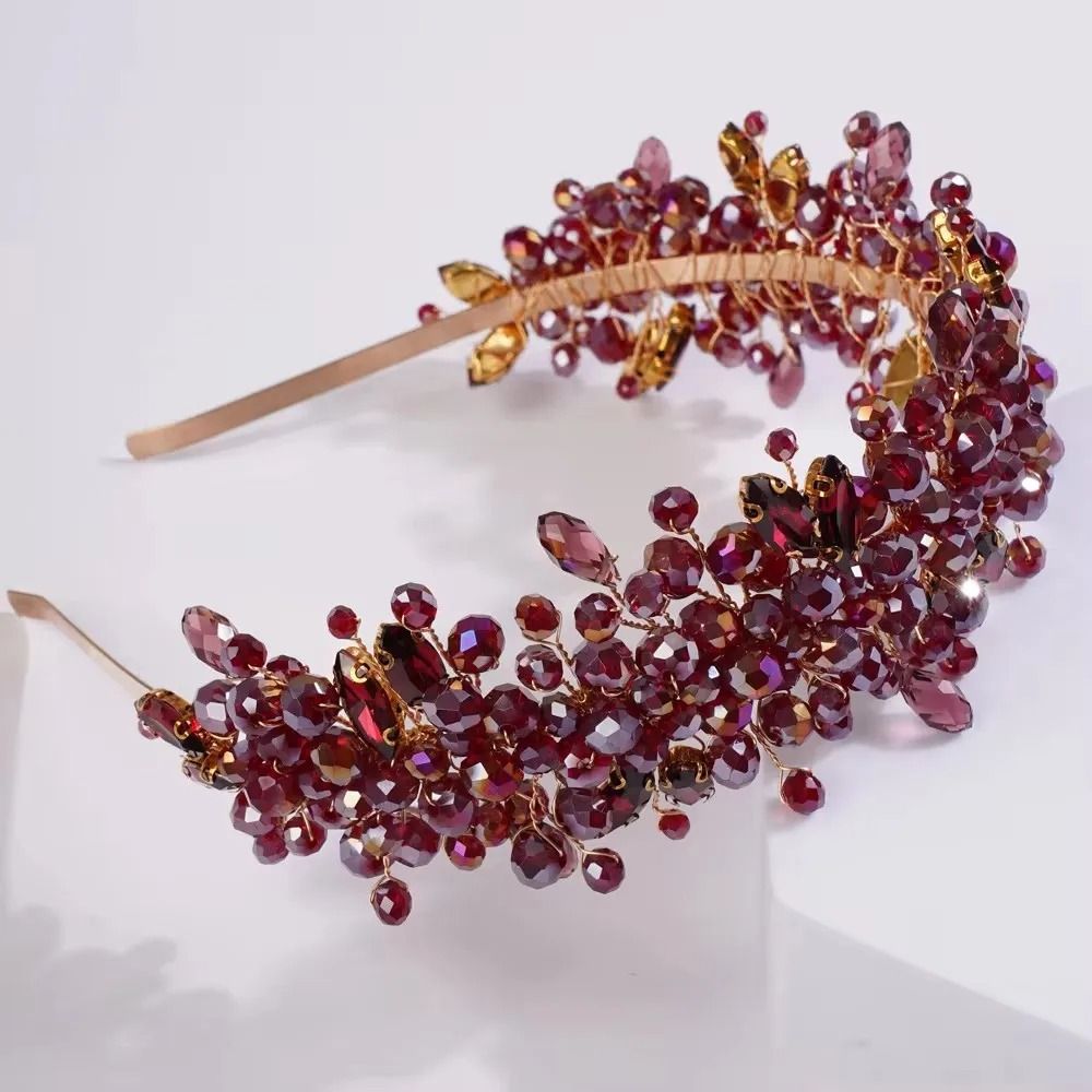 Women Rhinestone Bridal Tiara Headband Handmade