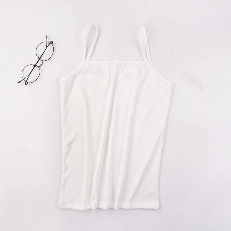 Women Slim Fit Camisole Crop Top Stretch Tank Vest Summer Layering Basic