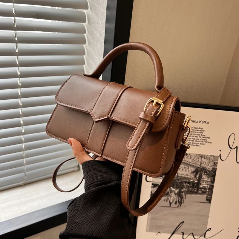 PU Leather Vintage Square Shoulder Bag for Women