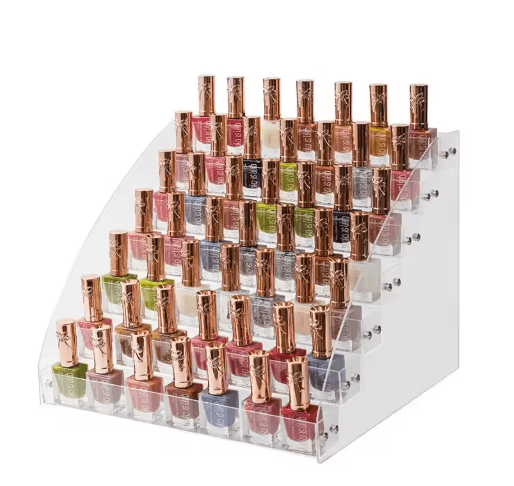 Clear Acrylic Multi-Layer Nail Polish Display Stand with Drawer