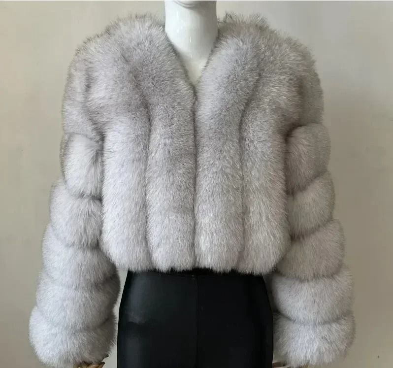 Luxury V-Neck Faux Fox Fur Coat | Chic Winter Teddy Jacket & High-Fashion Outerwear System