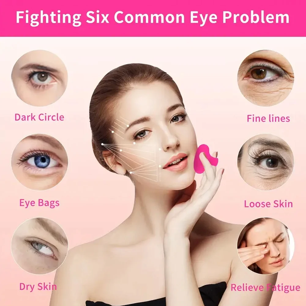 Portable USB Charging Waterproof Face Eyes Massager, Pocket Mini Ring Face and Eye Massager for Facial Skin Care