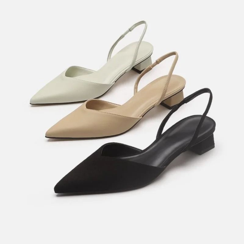 Elegant Pointed Toe Slingback High Heels for Office and Career