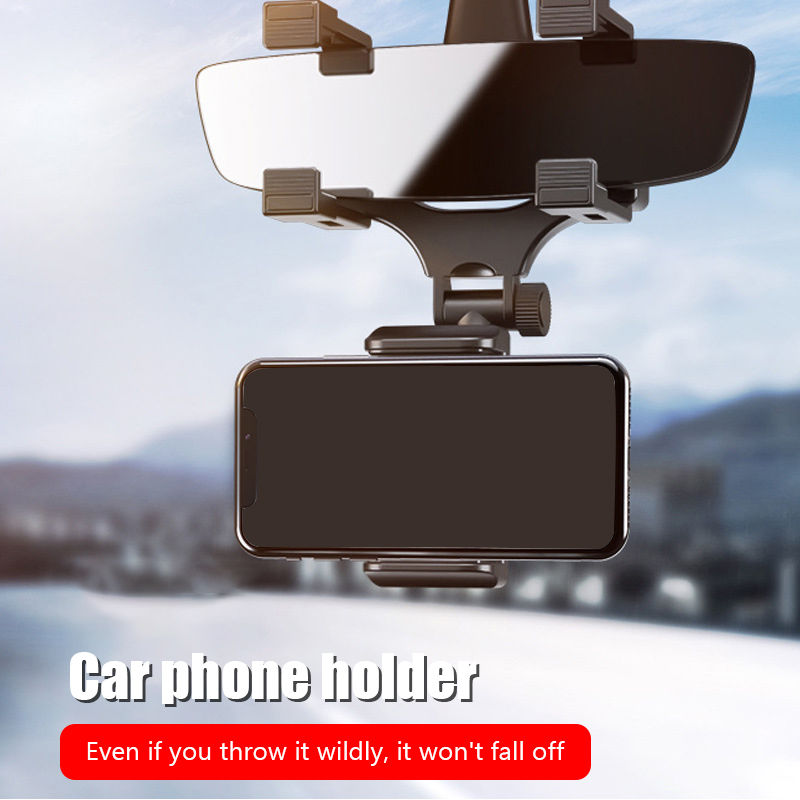 Adjustable Rearview Mirror Phone Holder for Car Stable Gripper Smartphone Navigation Mount