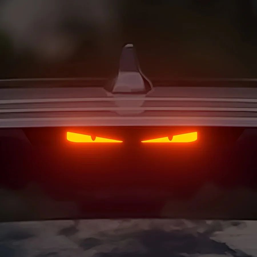 MonsterEyes Devil Eyes Tail Light Decal – Carbon Fiber Rear Light Sticker & Night Projection Sticker