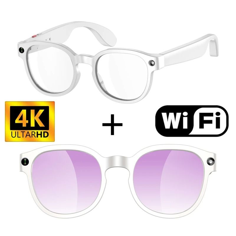 AI Smart Vision Glasses | 8MP HD Video Shooting & Voice Translation | Executive Waterproof Cam Bluetooth Sunglasses