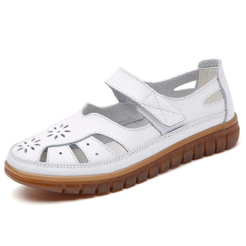 Womens Summer Sandals, Breathable Leather Slippers, Fashion Non-Slip Casual Roman Shoes, Ladies Sandals on Sale