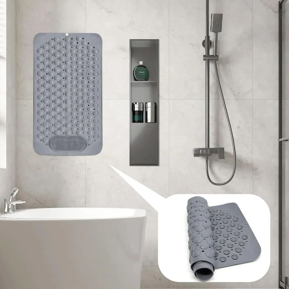 Hotel-Quality Non-Slip Shower Mat 380MM x 690MM with Strong Suction Cups - Luxury Anti-Slip Bathroom Safety Mat