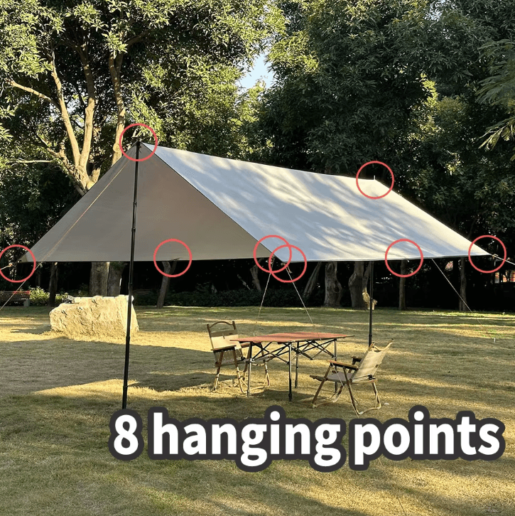 Waterproof Camping Tarp Shelter Ultralight Backpacking Rain Fly Tarp Sunshade Canopy for Hiking Beach Outdoor
