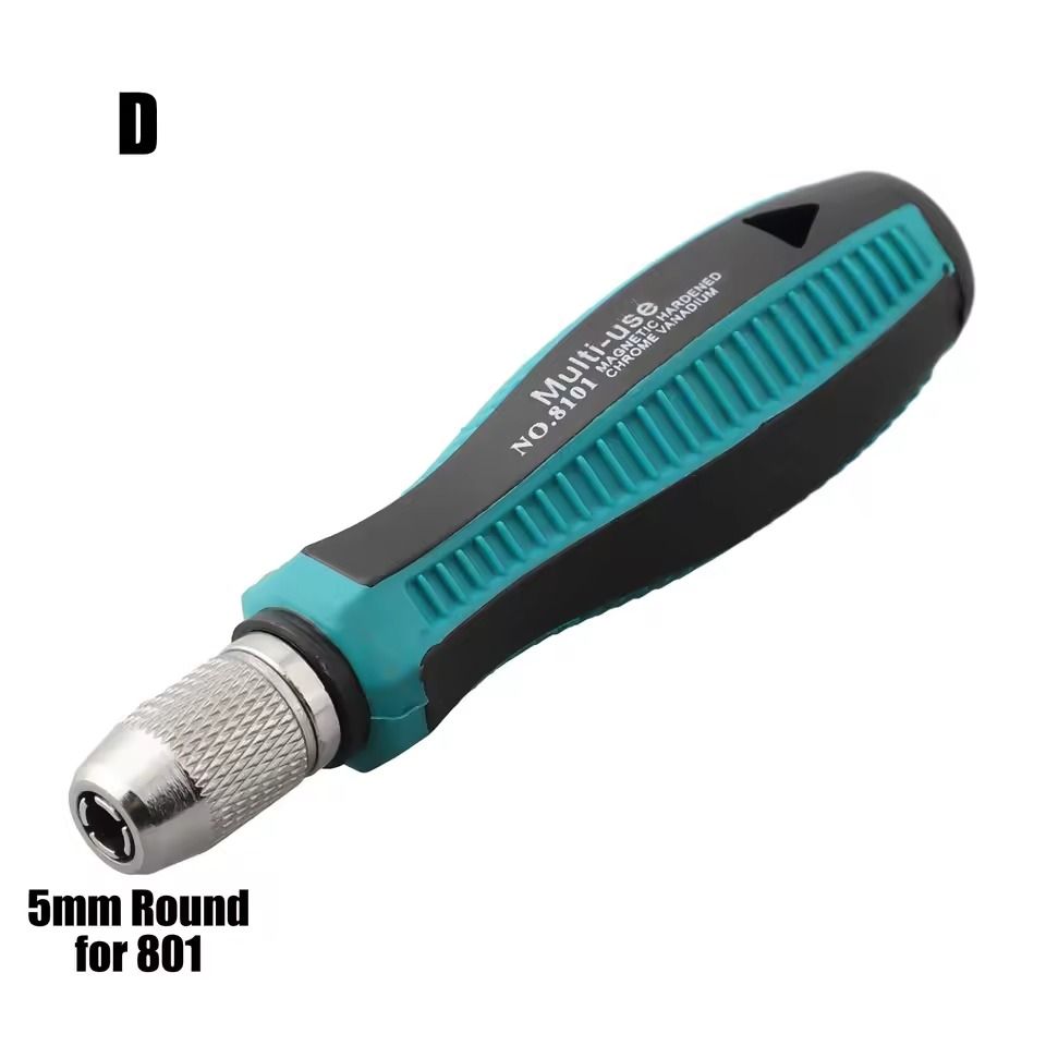 Adapter Screwdriver Handle Bit Holder 6.35mm to 4mm Hex 5mm Round Adapter