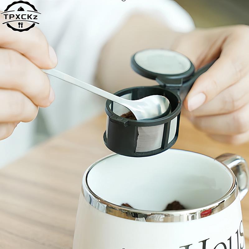 Coffee Capsule Powder Filter Spoon Reusable Tea Infuser Loose Leaf Strainer Bag