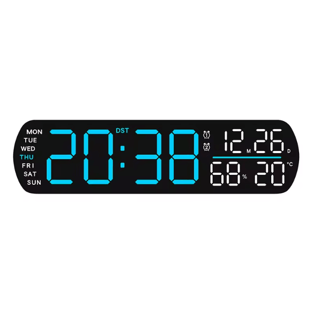 Smart LED Digital Alarm Clock with Temperature, Humidity & Auto Dimming Display