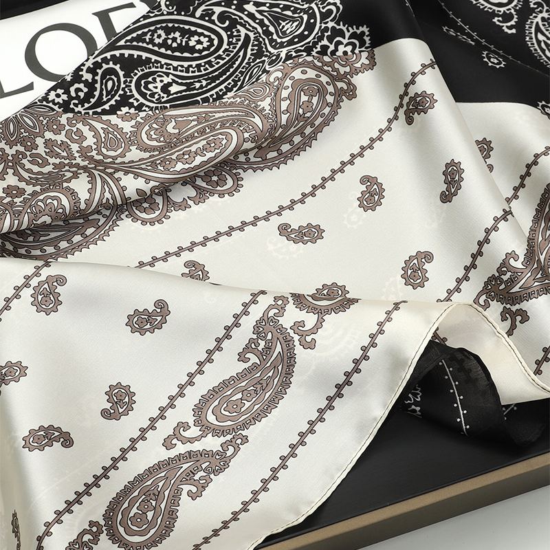 Satin Square Scarf, Bandana Hair Skinny Tie Wrap Foulard, Femme Handkerchief Shawl