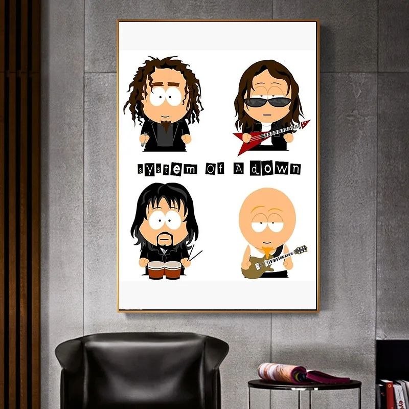 System Of A Down Band Poster Canvas Wall Art for Music Room Decor