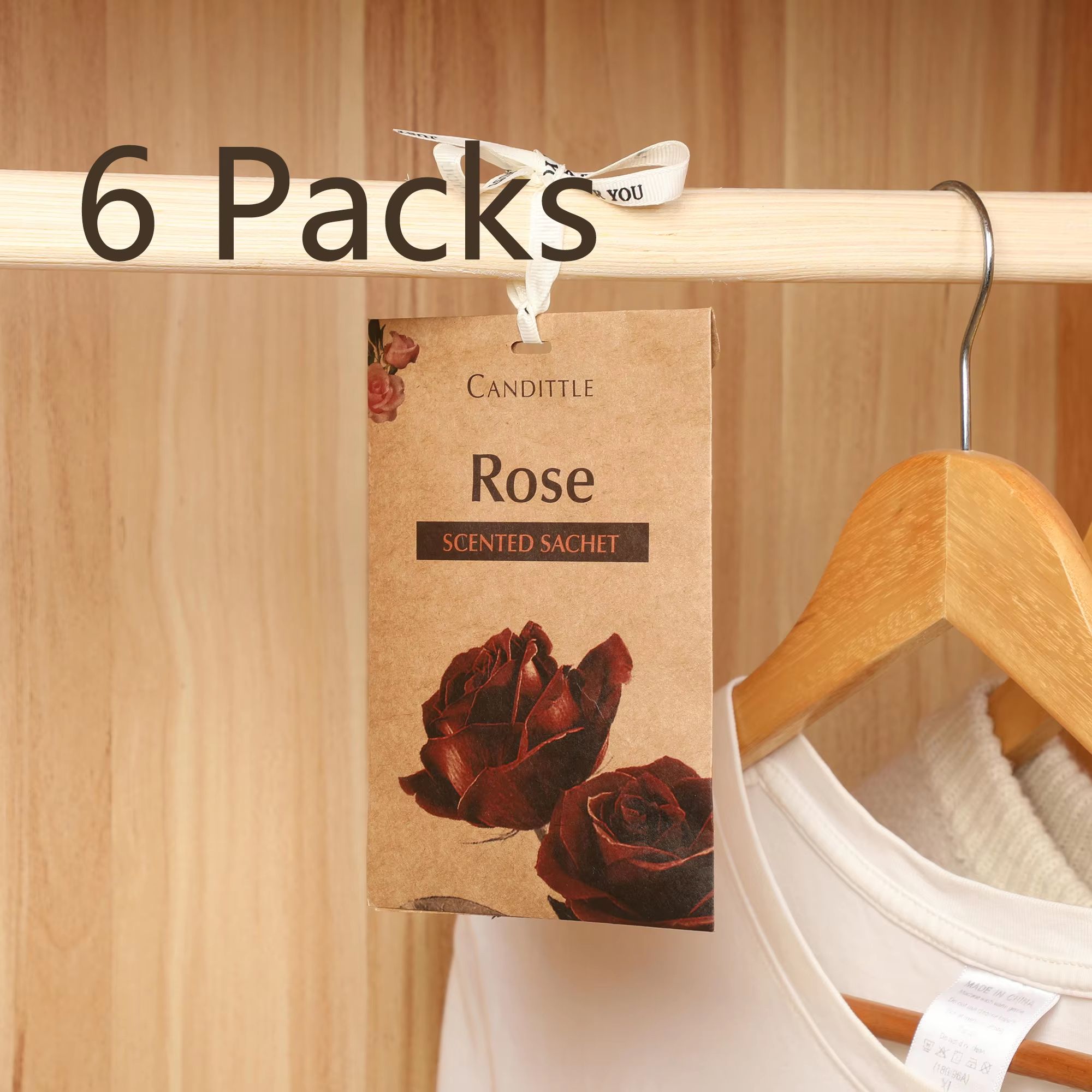6-Pack Oud Lavender Sandalwood Scented Sachet Set Long-Lasting Closet & Car Freshener