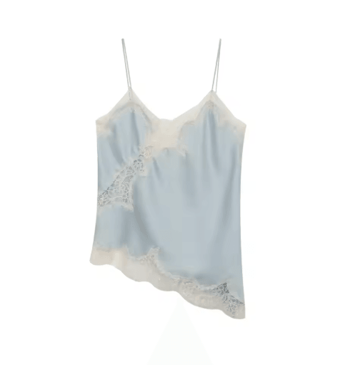 NLZGMSJ 2025 Lace Embellished Camisole Off Shoulder Sleeveless Summer Top