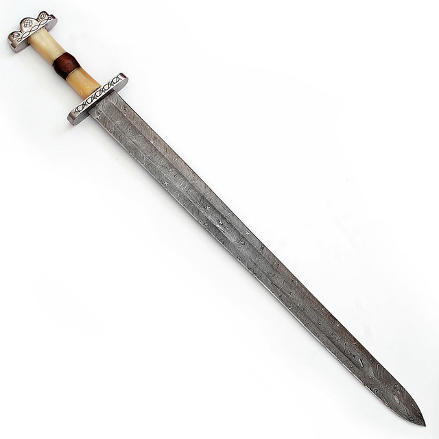 Anglo Saxon No Mans Land Damascus Steel Battle Sword