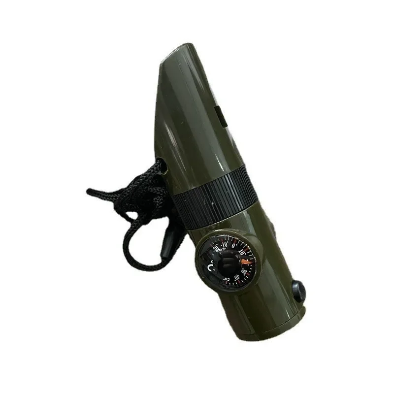 Survival Whistle Compass Tool with LED Light & Magnifier