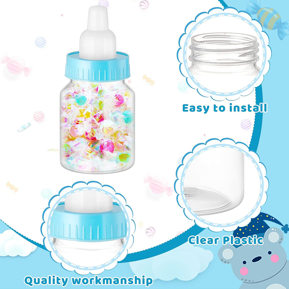 Plastic Candy Bottle Baby Shower Favor, Mini Feeding Bottle for Birthday Baby Bottle Gift Decor