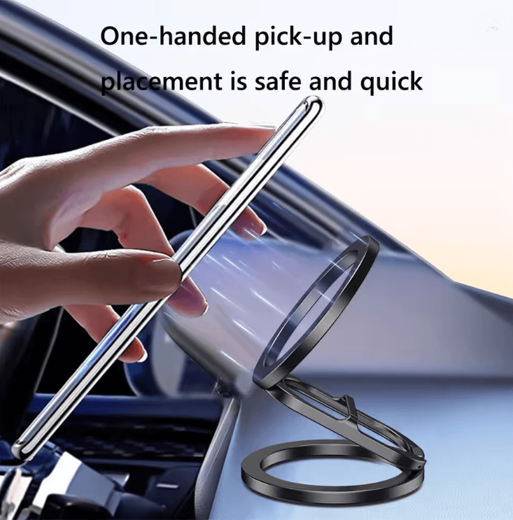 Double Sided Magnetic Phone Stand with MagSafe Ring Holder and Kickstand