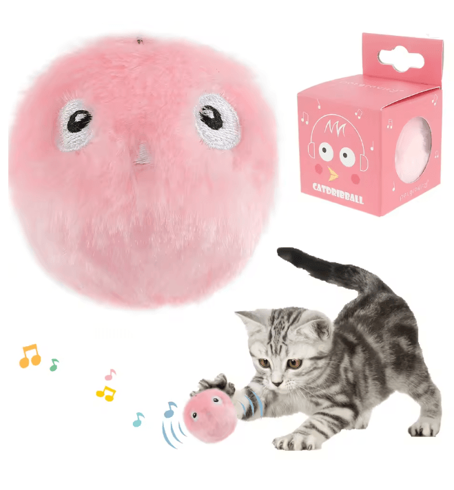 Interactive Cat Toy Balls Smart Plush Chirping Pet Play Set