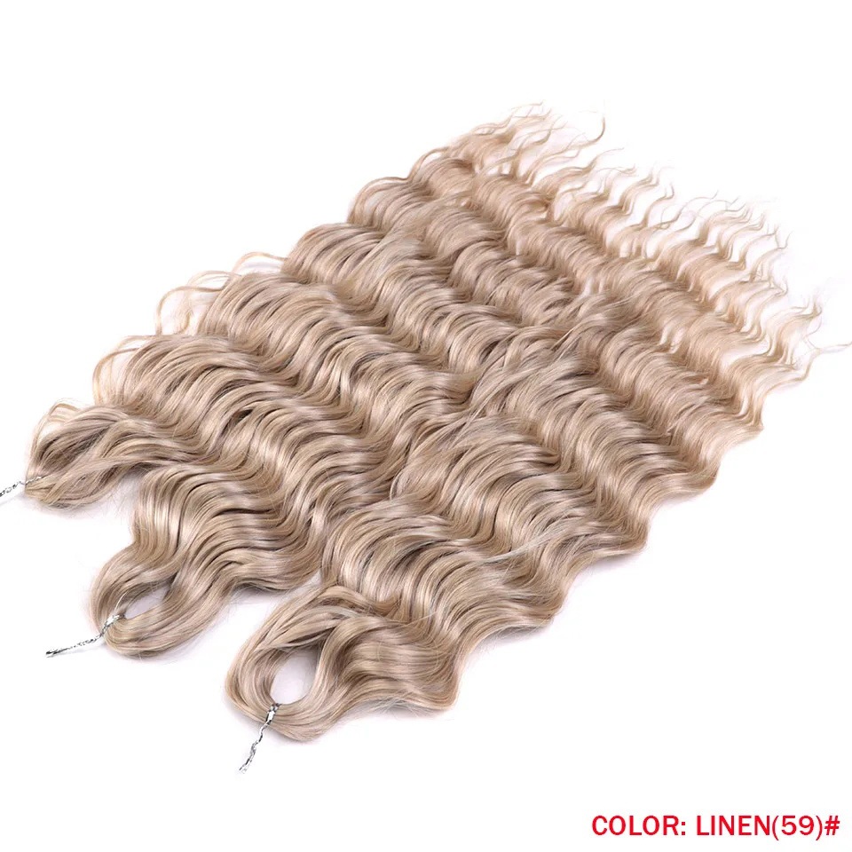Noble Hair Synthetic Loose Deep Wave Braiding Hair Extensions Ombre Blonde Twist Crochet Curly Water Wave Braid