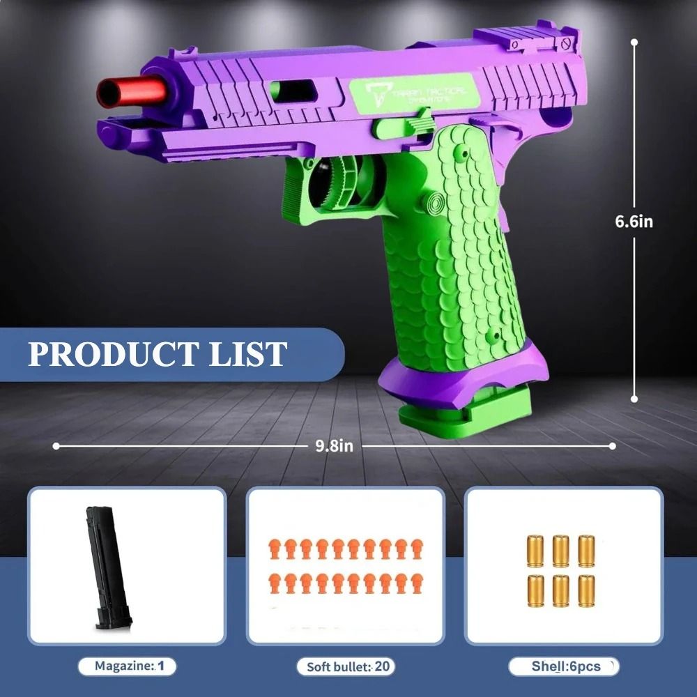 SIG17 Shell Ejecting Soft Bullet Toy Pistol with Blowback Action