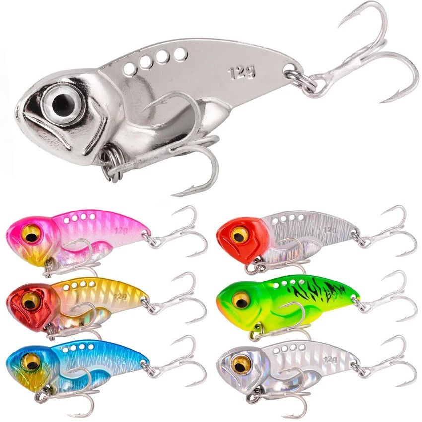 Sinking Cicada Vib Blade Spinner Lure Metal Spoon Bait for Winter Bass and Pike Fishing