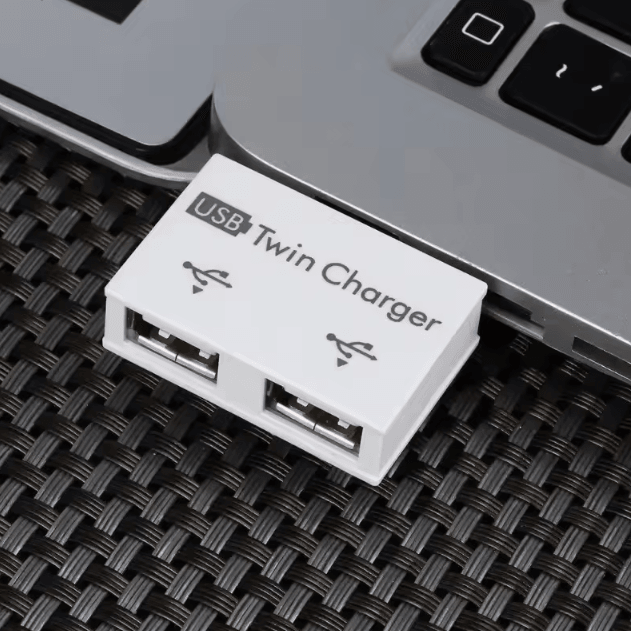 FlexiSplit USB 2.0 2-Port USB Hub Adapter – 1 Male to 2 Female USB Splitter for PC & Laptop