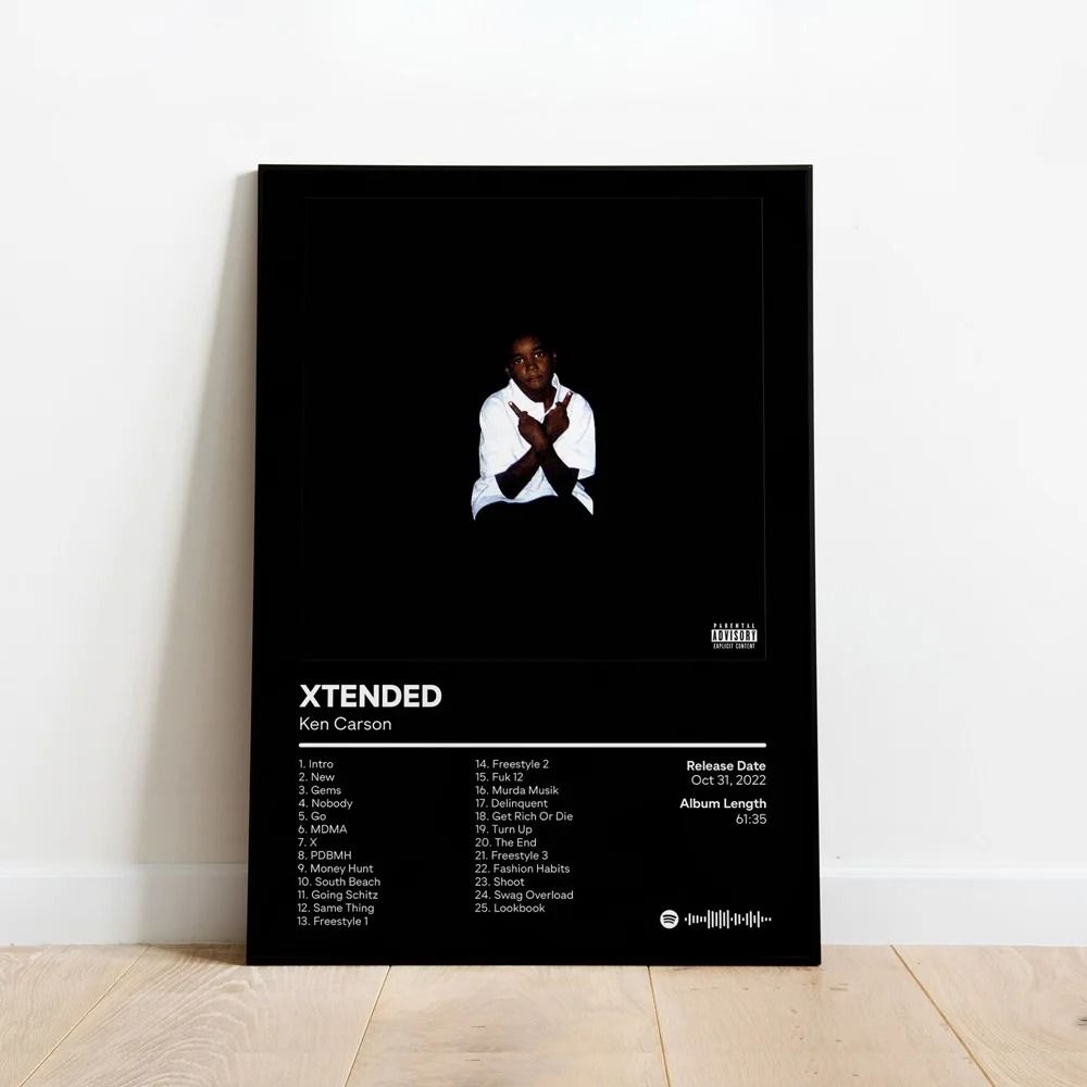 Ken Carson A Great Chaos Album Poster Custom Hip Hop Canvas Wall Art