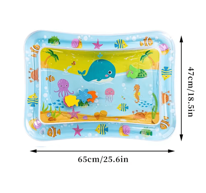 SplashGrow Baby Water Play Mat Inflatable Tummy Time Activity Pad