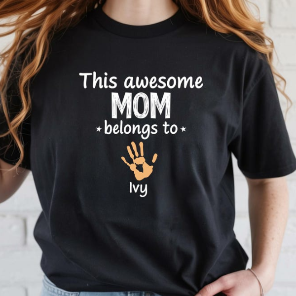 This Awesome Mom Belongs To Shirt – Personalized Mother's Day Sweatshirt with Custom Name