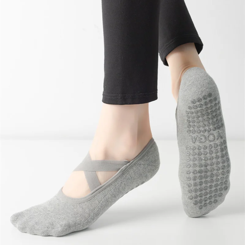 Professional Non-Slip Pilates Socks, Large Size Backless Breathable Yoga Socks for Women