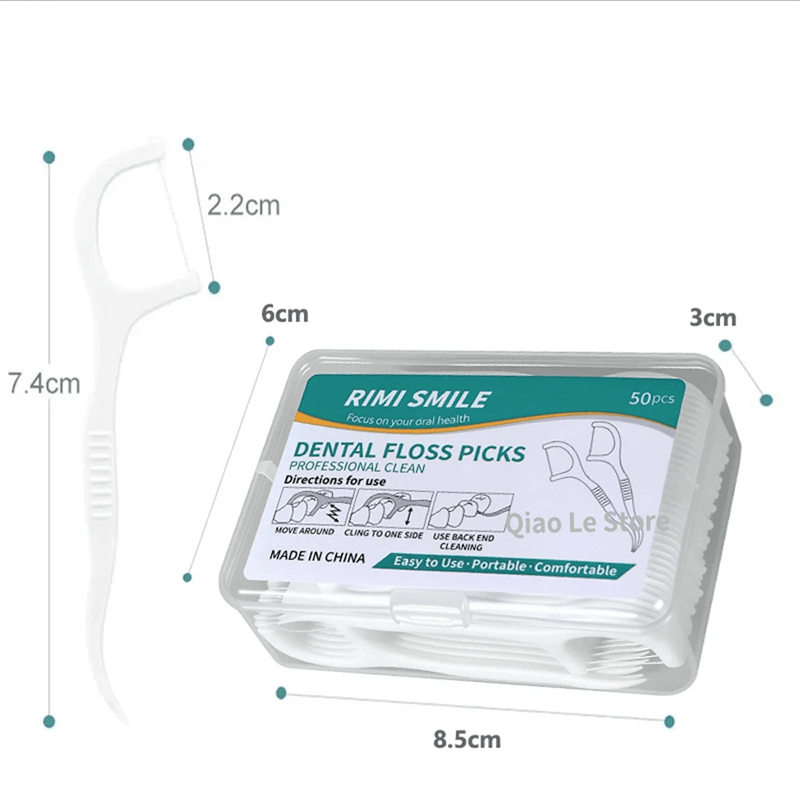 Portable Dental Floss Picks with Toothpick Box for Oral Care