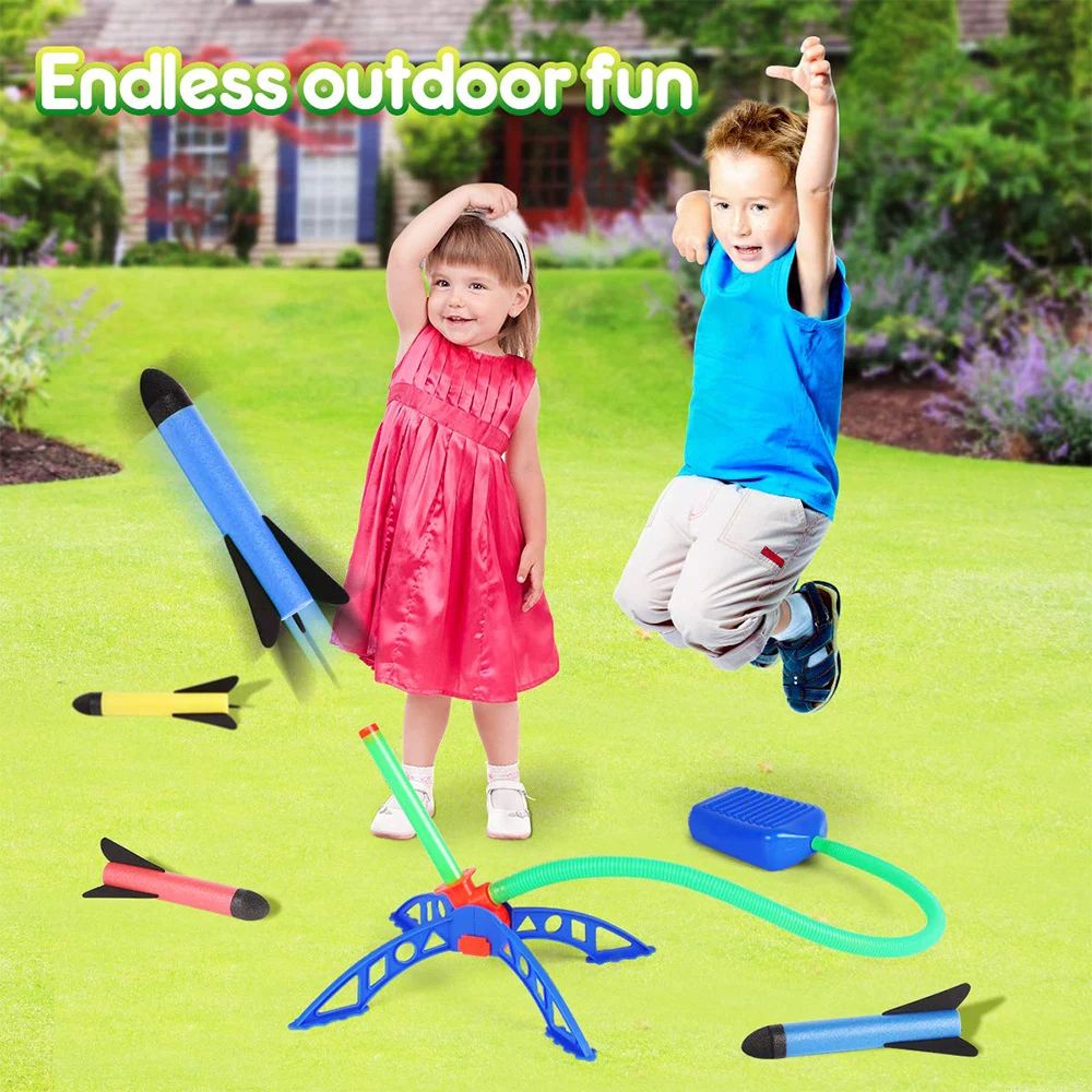 Kids Foam Rocket Launcher Toy with Air Pump and Launch Pad