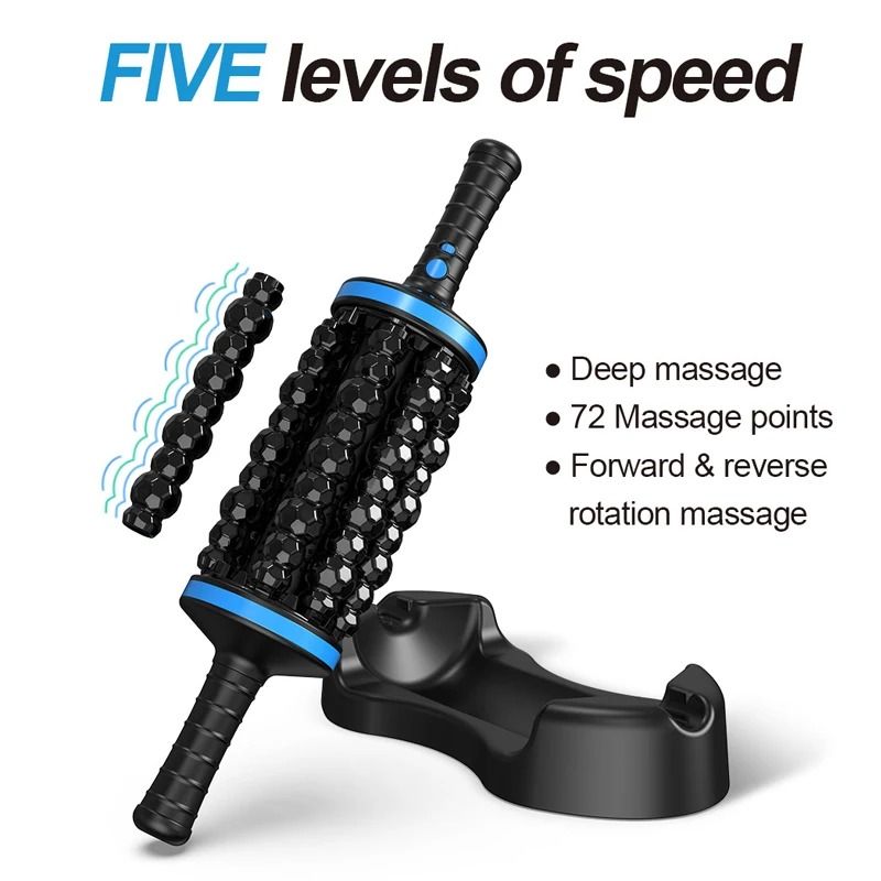 Cordless Roller Body Massager Rechargeable 360 Degree Percussive Muscle Relaxer