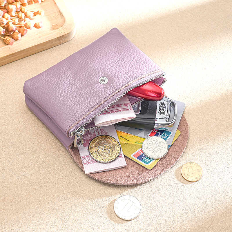 PU Leather Luxury Coin Purse, Business Card Wallet with Zipper, Personalized Initials Holder, Ideal Gift Bag