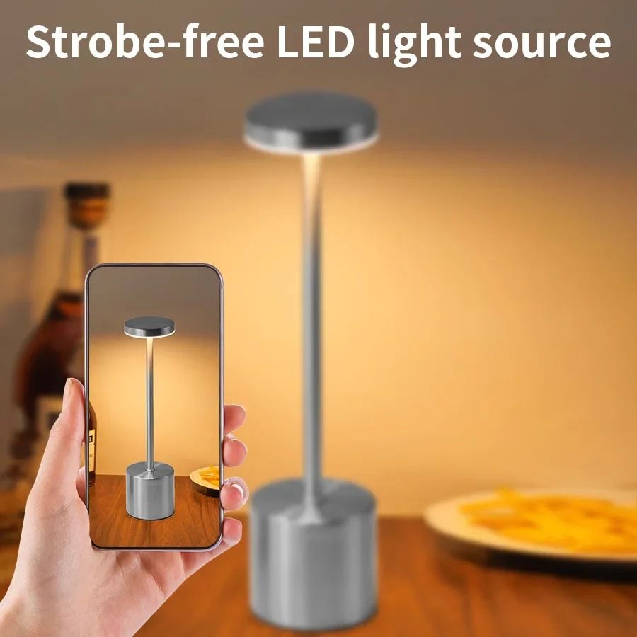 Creative Ambient Metal Table Lamp – Elegant Cordless Atmosphere Light
