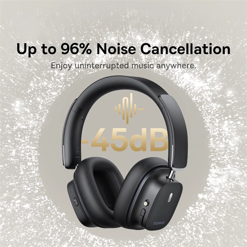 Over Ear Headset Baseus Bowie 30 Max, 3D Spatial Audio, Hi-res LDAC, 45dB Noise Cancellation, Bluetooth Wireless Earphon