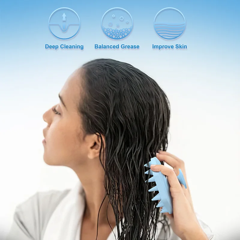 Silicone Scalp Massager Shampoo Brush for Deep Clean Hair Care